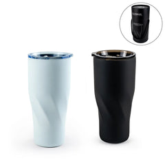 Custom Printed Dorniel Designs Tumblers With Transparent Lid, Recycled Stainless Steel - 540Ml - Stainless Steel | Logo Branding Corporate Gift | UAE Delivery | Yalla Printing UAE