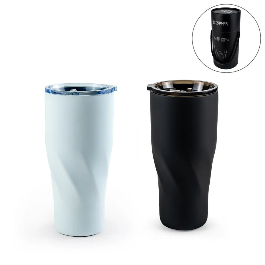 Custom Printed Dorniel Designs Tumblers With Transparent Lid, Recycled Stainless Steel - 540Ml - Stainless Steel | Logo Branding Corporate Gift | UAE Delivery | Yalla Printing UAE