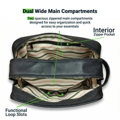 Custom Printed Twill Fabric Utility Pouch With Pu Handle And 2 Main Zipper Compartments | Custom Branded Bag | UAE Delivery | Yalla Printing UAE