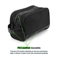 Twill Fabric Utility Pouch with PU Handle and 2 Main Zipper Compartments | Custom Packaging Printing | Free Design Support | Yalla Printing UAE
