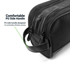 Twill Fabric Utility Pouch with PU Handle and 2 Main Zipper Compartments | Custom Packaging Printing | Free Design Support | Yalla Printing UAE