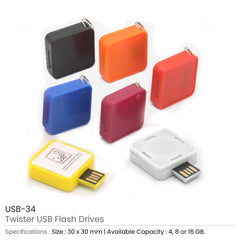 Twister USB Flash Drives | Logo Branding Corporate Gift | UAE Delivery | Yalla Printing UAE