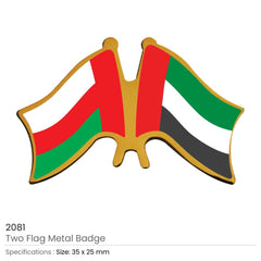 Two Flag Pin Badges | Premium Signage & Display Printing | Free Design Support | Yalla Printing UAE