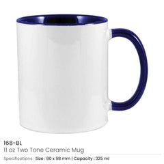 Custom Printed Two Tone Ceramic Mugs | Logo Branding Corporate Gift | UAE Delivery | Yalla Printing UAE