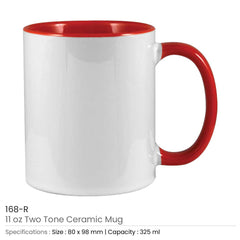 Custom Printed Two Tone Ceramic Mugs | Logo Branding Corporate Gift | UAE Delivery | Yalla Printing UAE