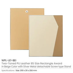 Custom Printed Two - Toned Pu Leather Awards With Aluminum Frame & Stand - B5 Size In Luxury Box | Custom Packaging Printing | Free Design Support | Yalla Printing UAE