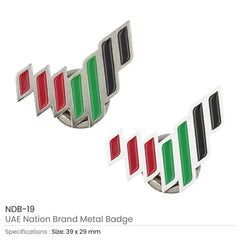 Custom Printed UAE National Brand Metal Badges - Stainless Steel | Premium Signage & Display Printing | Free Design Support | Yalla Printing UAE