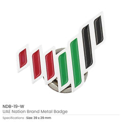 Custom Printed UAE National Brand Metal Badges - Stainless Steel | Premium Signage & Display Printing | Free Design Support | Yalla Printing UAE