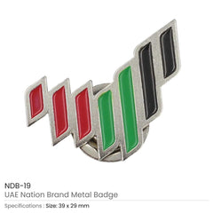 Custom Printed UAE National Brand Metal Badges - Stainless Steel | Premium Signage & Display Printing | Free Design Support | Yalla Printing UAE