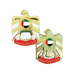 Custom Printed UAE Falcon Metal Badges - Stainless Steel | Exhibitions, Conferences, Corporate Events | Yalla Printing UAE