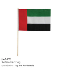 Custom Printed UAE Flags A4 Size | Exhibitions, Conferences, Corporate Events | Yalla Printing UAE