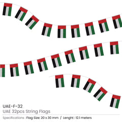 Custom Printed UAE String Flags And Flag Bunting 32Pcs | Premium Signage & Display Printing | Free Design Support | Yalla Printing UAE