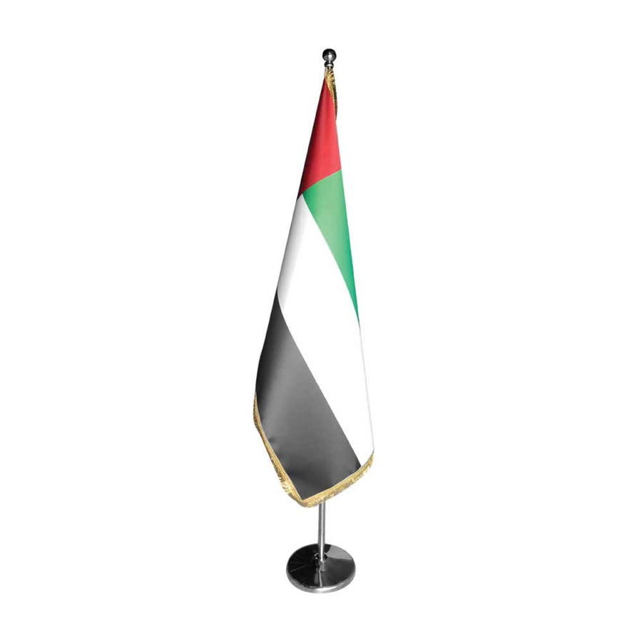 Custom Printed UAE Flag Large Size With Stand | Exhibitions, Conferences, Corporate Events | Yalla Printing UAE