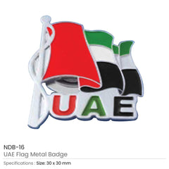 Custom Printed UAE Flag Metal Badges With Magnet - Stainless Steel | Exhibitions, Conferences, Corporate Events | Yalla Printing UAE