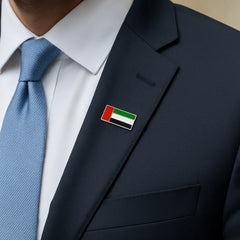 Custom Printed UAE Flag Metal Badges Rectangle With Magnet Attachment - Stainless Steel | Premium Signage & Display Printing | Free Design Support | Yalla Printing UAE