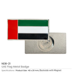 Uniforms – UAE Flag Metal Badges Rectangle with Magnet Attachment | Premium Signage & Display Printing | Free Design Support | Yalla Printing UAE