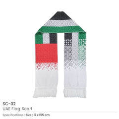 Custom Printed UAE Flag Scarfs - Premium Polyester Fabric | Exhibitions, Conferences, Corporate Events | Yalla Printing UAE