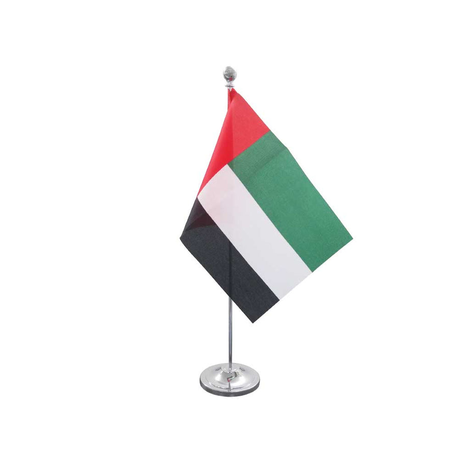 Custom Printed UAE Flag Table Stands | Exhibitions, Conferences, Corporate Events | Yalla Printing UAE