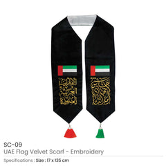 UAE Flag Velvet Scarfs