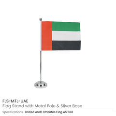 Flag with Metal Pole & Silver Plated Plastic Base | Premium Signage & Display Printing | Free Design Support | Yalla Printing UAE