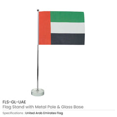 Custom Printed Flag With Metal Pole And Glass Base - Premium Polyester Fabric | Premium Signage & Display Printing | Free Design Support | Yalla Printing UAE