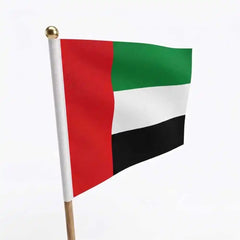 Custom Printed UAE Flags A4 Size with Wooden Pole