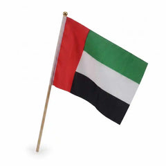 Custom Printed UAE Flags A4 Size with Wooden Pole