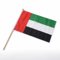 Custom Printed UAE Flags A4 Size with Wooden Pole