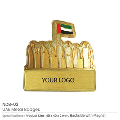 Custom Printed UAE Metal Badges - Stainless Steel | Exhibitions, Conferences, Corporate Events | Yalla Printing UAE