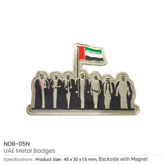 Custom Printed UAE Metal Badges With Magnet - Stainless Steel | Exhibitions, Conferences, Corporate Events | Yalla Printing UAE