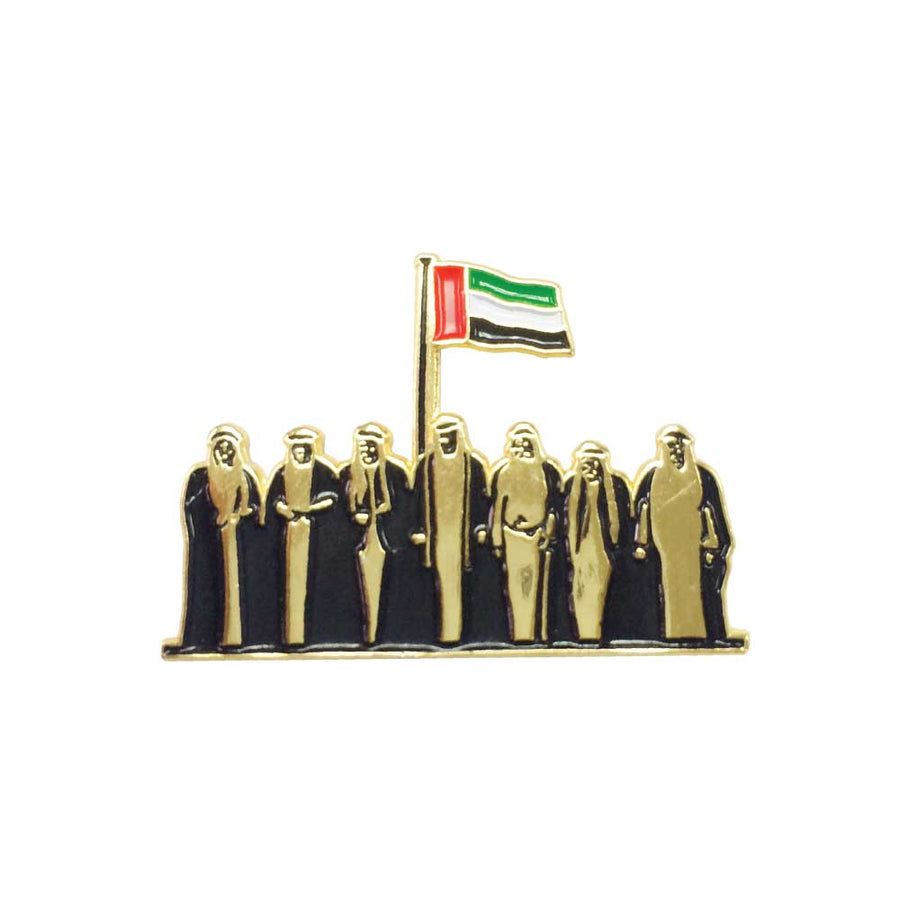 Custom Printed UAE Metal Badges Gold - Stainless Steel | Exhibitions, Conferences, Corporate Events | Yalla Printing UAE