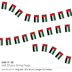 UAE String Flags and Flag Bunting 32Pcs | Premium Signage & Display Printing | Free Design Support | Yalla Printing UAE