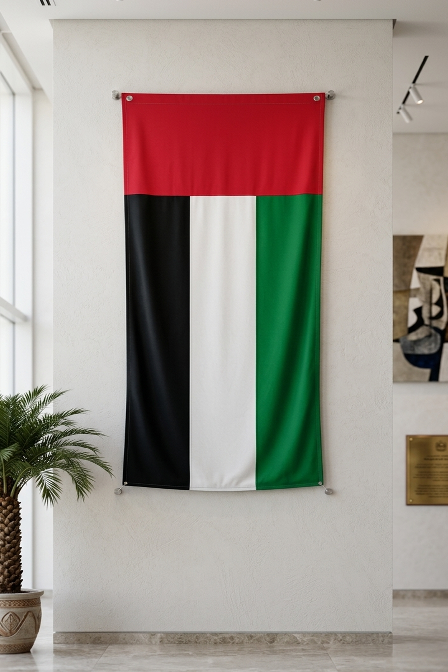 UAE National Flag Fabric 100 x 150 cm – Premium Outdoor & Indoor UAE Flag | Durable Polyester Fabric National Flag for Homes, Offices, Schools, Events & National Day Celebrations | Yalla Printing UAE