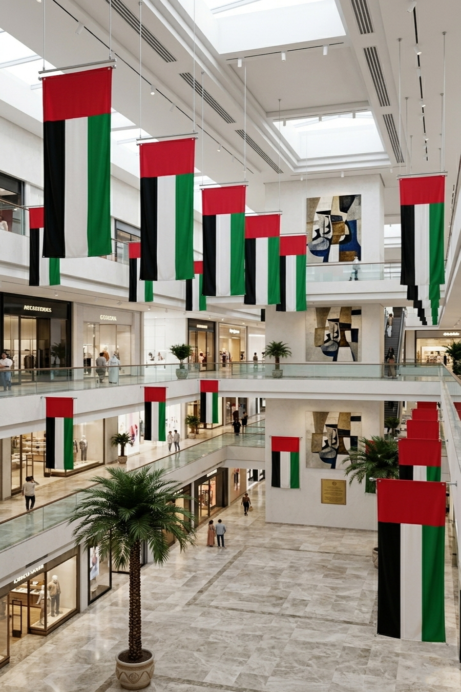 UAE National Flag Fabric – Premium Indoor & Outdoor UAE Flag | Durable Polyester Fabric National Flag for Homes, Offices, Schools, Events & National Day Celebrations | Yalla Printing UAE