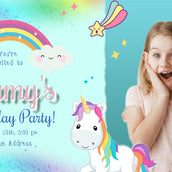 Magical Unicorn Rainbow" Personalized Birthday Banner - Enter a World of Enchantment! - Yalla Printing