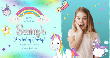 Magical Unicorn Rainbow" Personalized Birthday Banner - Enter a World of Enchantment!