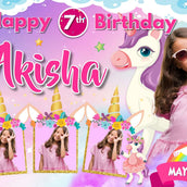 Enchanting Unicorn Dream" Personalized Birthday Banner - Sparkle and Magic! - Yalla Printing