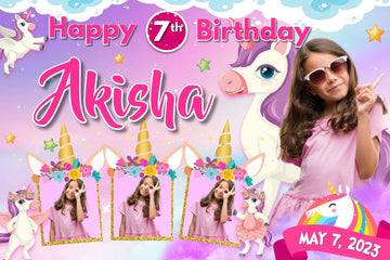 Enchanting Unicorn Dream" Personalized Birthday Banner - Sparkle and Magic!