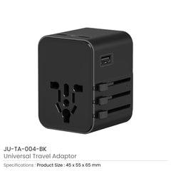 Custom Printed Universal Travel Adaptors, 17W, 2Type C+2Usb+Ac Port | Logo Branding Corporate Gift | UAE Delivery | Yalla Printing UAE