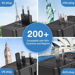 Custom Printed Universal Travel Adaptors, 17W, 2Type C+2Usb+Ac Port | Logo Branding Corporate Gift | UAE Delivery | Yalla Printing UAE