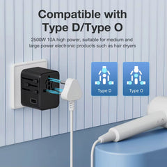 Universal Travel Adaptors, 17W, 2Type C+2USB+AC Port
