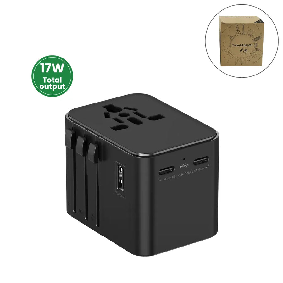 USB Drives – Universal Travel Adaptors , 17W , 2Type C+2USB+AC Port | Corporate Gifts & Promotions – Yalla Printing UAE