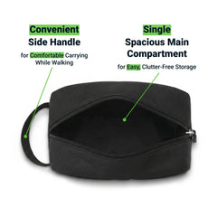 Multipurpose Utility Pouch in Black Polyester Fabric with Zipper and Webbing Handle | Custom Packaging Printing | Free Design Support | Yalla Printing UAE
