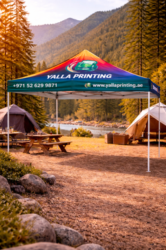 Custom Printed 4 x 3 Meter Canopy Tent with Structure – Satin Fabric Event Tent | Professional Business Printing | Free Design Support | Yalla Printing UAE