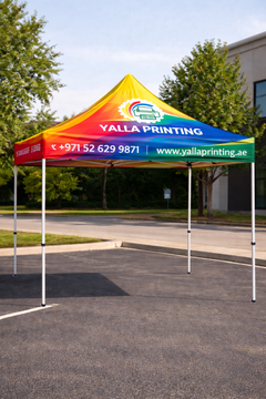Custom Printed 3 x 3 Meter Canopy Tent with Structure – Satin Fabric Event Tent | Professional Business Printing | Free Design Support | Yalla Printing UAE