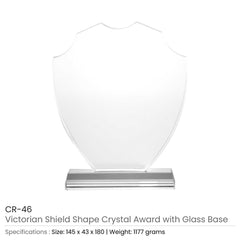 Custom Printed Victorian Shield Crystal Awards | Custom Packaging Printing | Free Design Support | Yalla Printing UAE
