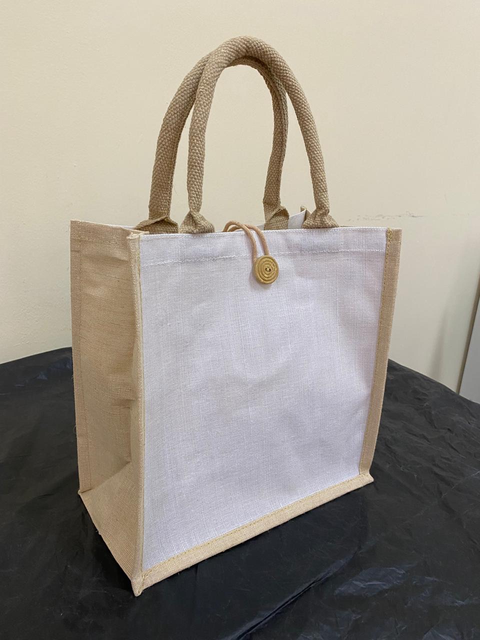Eco-Friendly Juco Bag 30x30x15 cm with 2-Sided Logo Print - Reusable Shopping Tote - Yalla Printing
