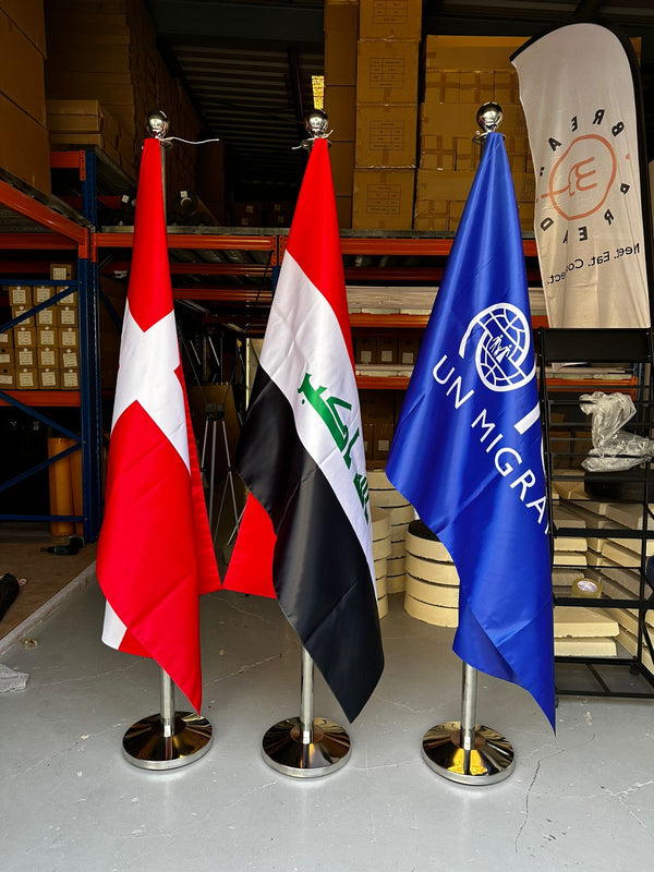 2m VIP Flag Pole with Premium Double-Sided Conference Flag (100x150 cm)