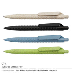 Custom Printed Wheat Straw Pens | Logo Branding Corporate Gift | UAE Delivery | Yalla Printing UAE