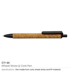 Wheat Straw And Cork Pens | Logo Branding Corporate Gift | UAE Delivery | Yalla Printing UAE